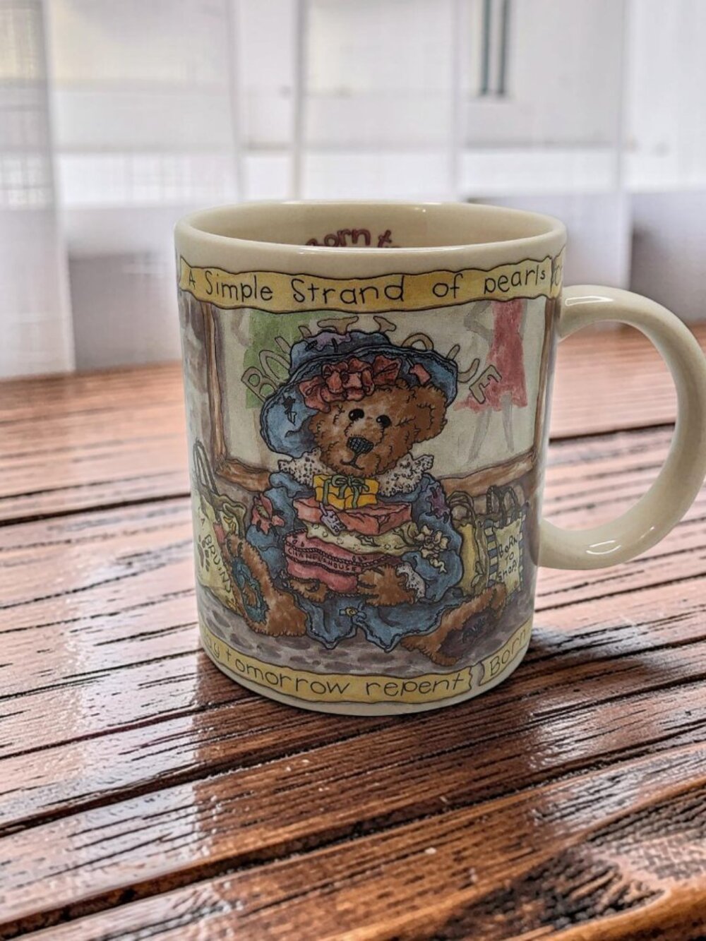vintage 1999 boyds collection bearware pottery born to shop ceramic coffee mug